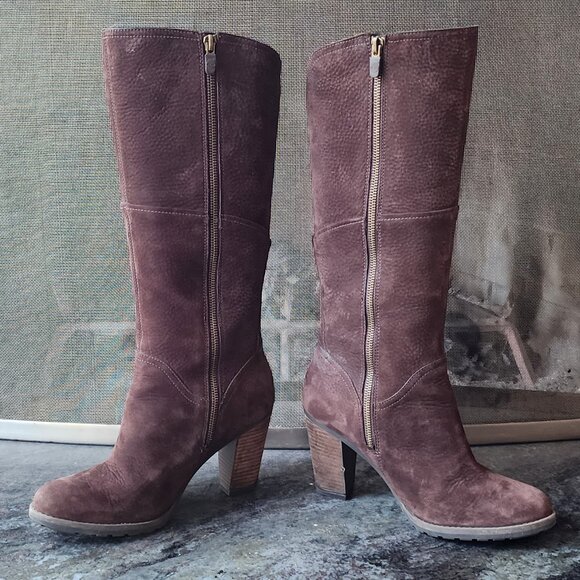 Timberland Brown Suede Waterproof Suede Tall Heeled Boots Size 9 - Picture 15 of 16